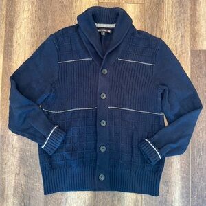 Banana Republic Men's MADMEN Navy Blue Shawl Collar Cardigan Cotton Small